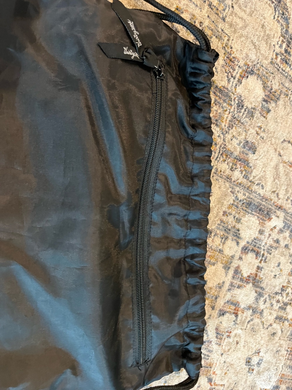 thirty-one Y2K Black Ruffle Drawstring Backpack - Picture 5 of 7